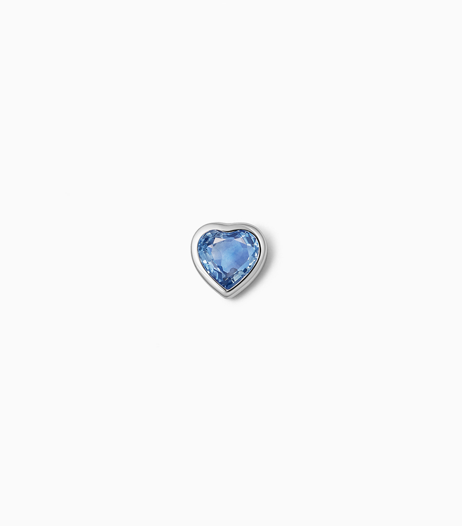 Blue Sapphire Heart Charm