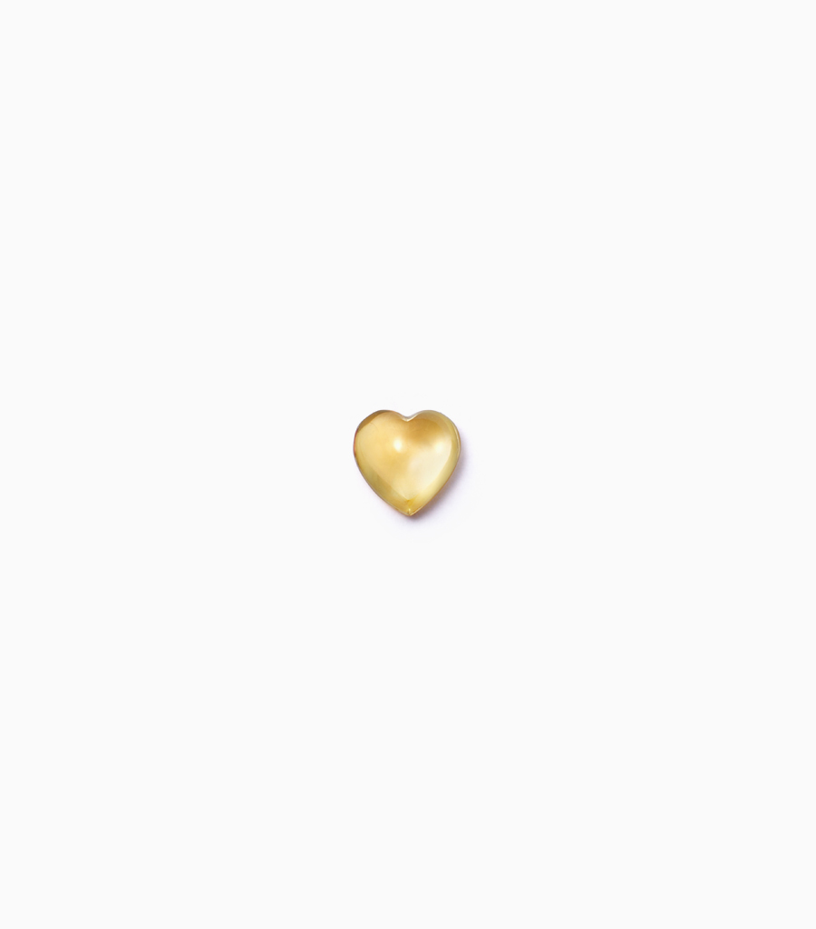 Yellow Cabochon Sapphire Heart Charm