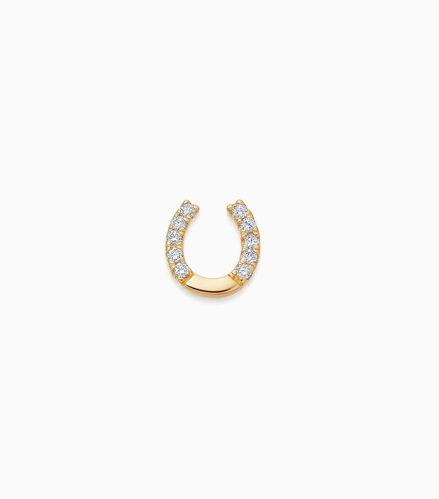 18KT Yellow Gold Diamond Horseshoe Charm Gift For Her Locket Pendant Necklace Womens Fine Jewellery Birthday Wedding Anniversary