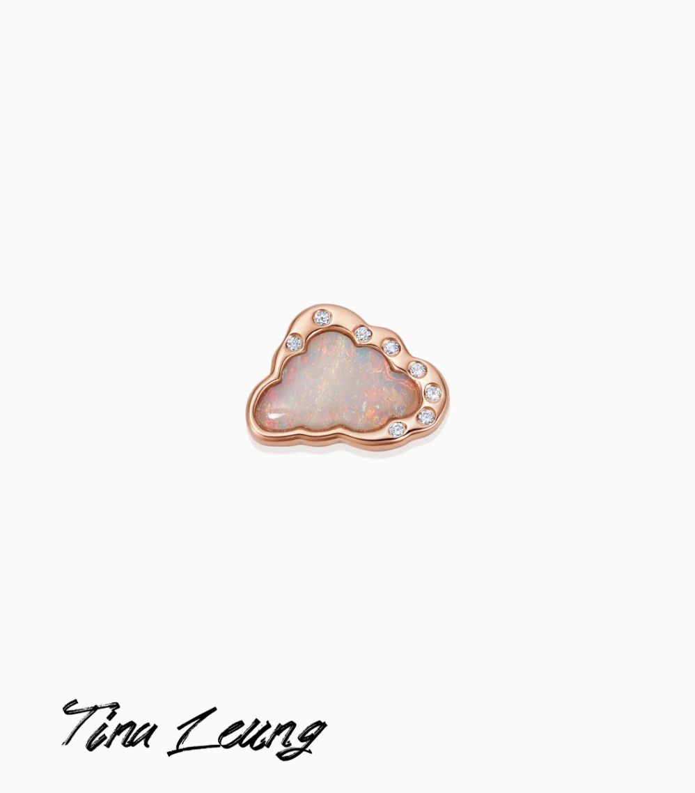 18k rose gold cloud charm with diamonds designed by Tina Leung for Loquet London 