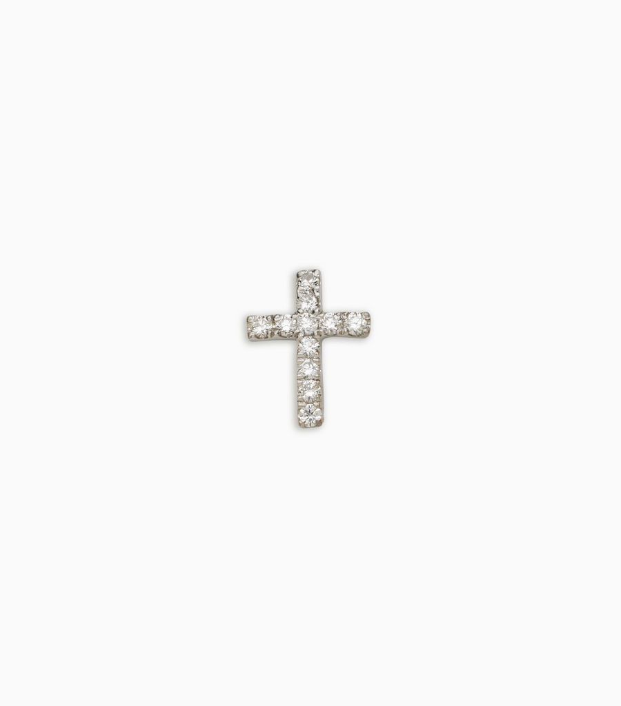diamond white gold, 18kt, diamond christian cross