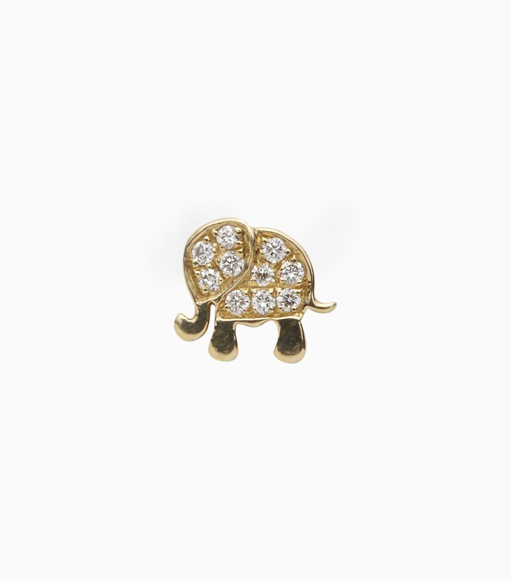Luck/nature, diamond, yellow gold 18kt, elephant