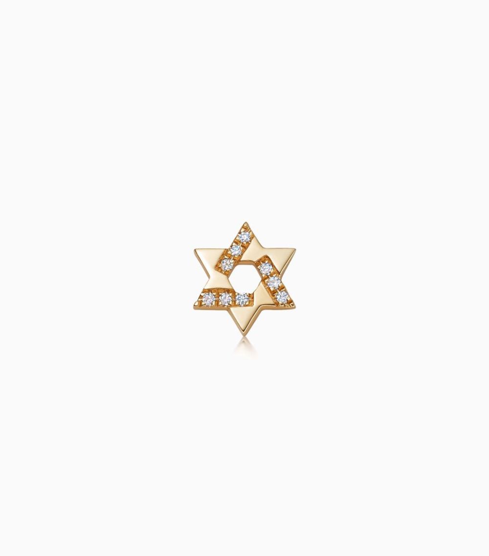 18kt solid yellow gold star of david have faith charm for her locket pendant
