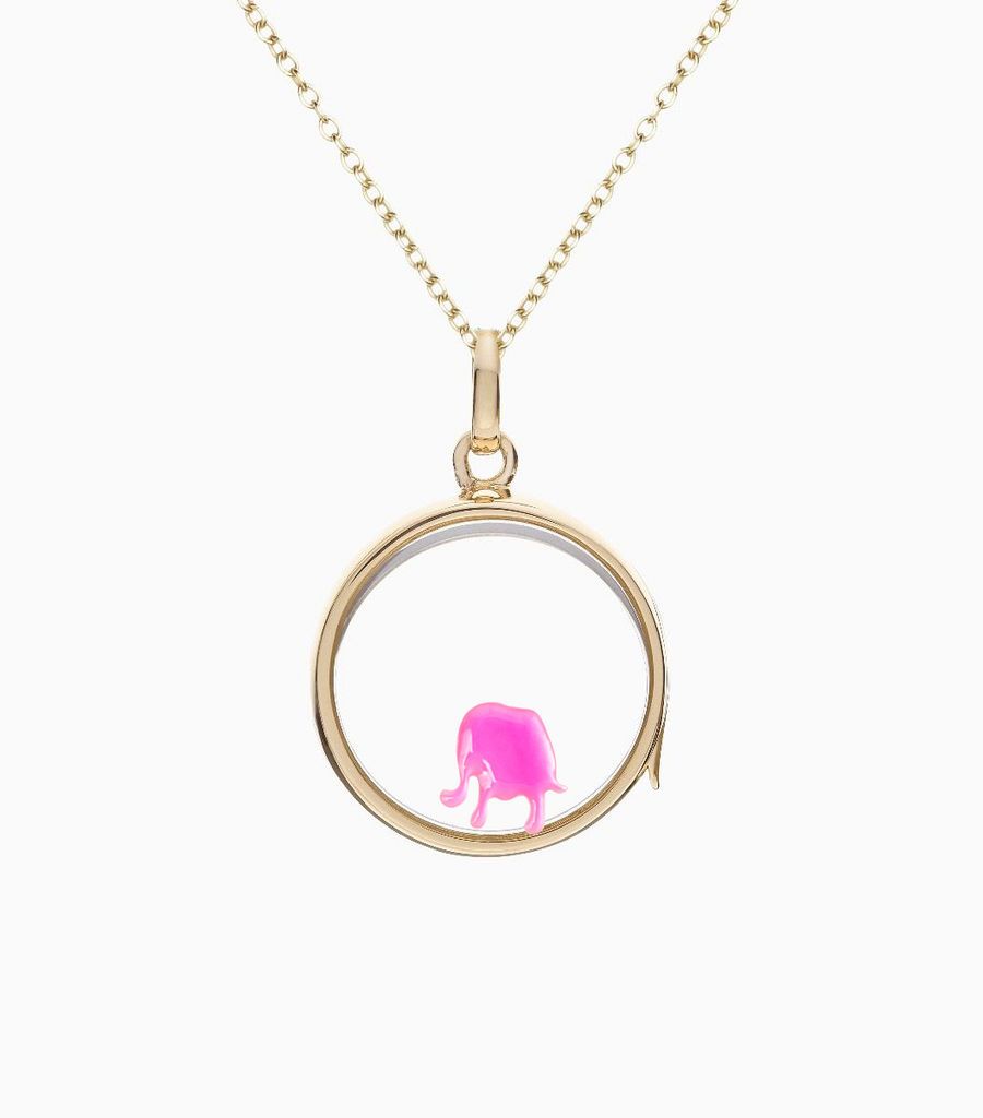 Elephant Mother of Pearl Charm - Happiness 