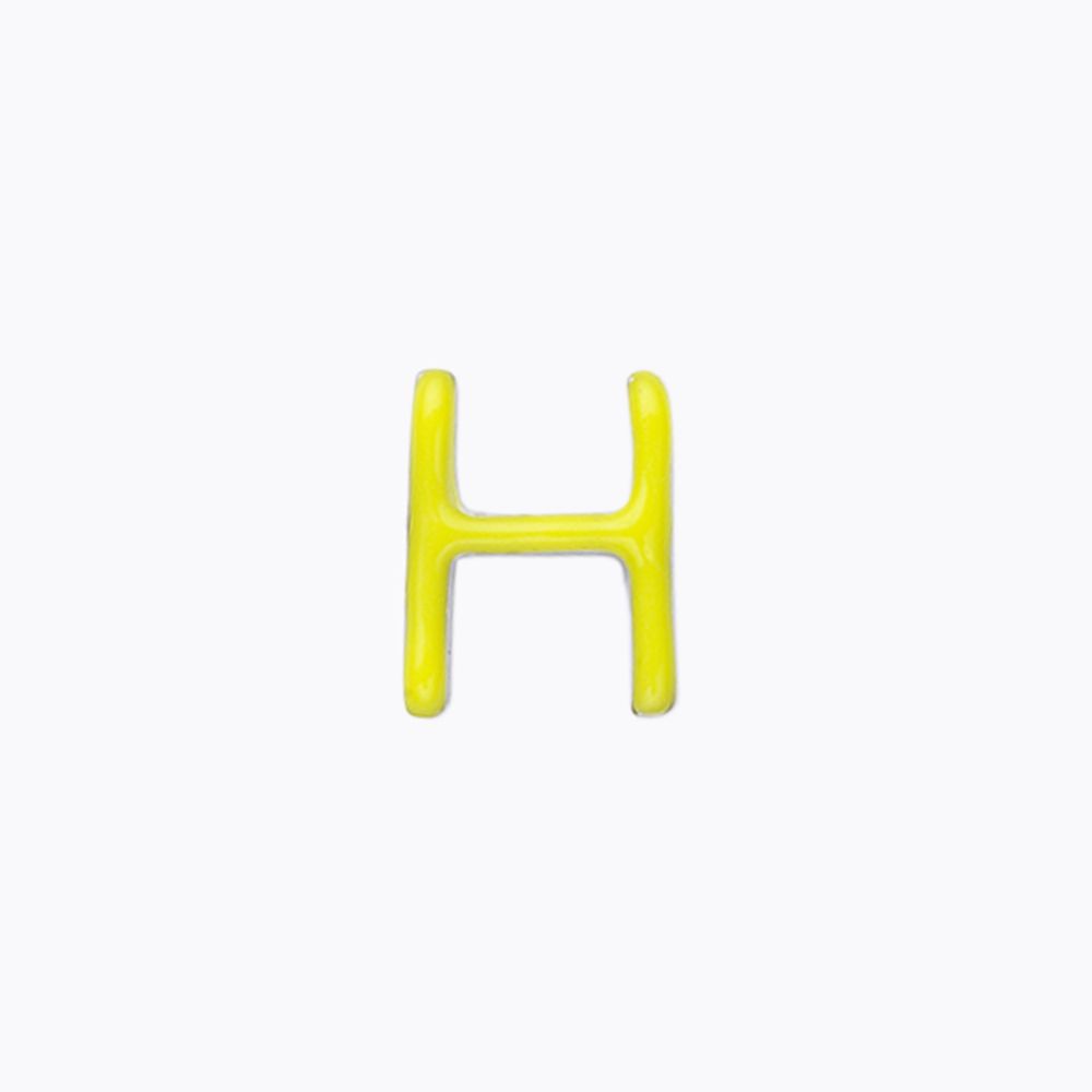 Solid Gold 18KT Karat Enamel Initial Letter H Charm For Her Wedding Anniversary Gift Personalised 
