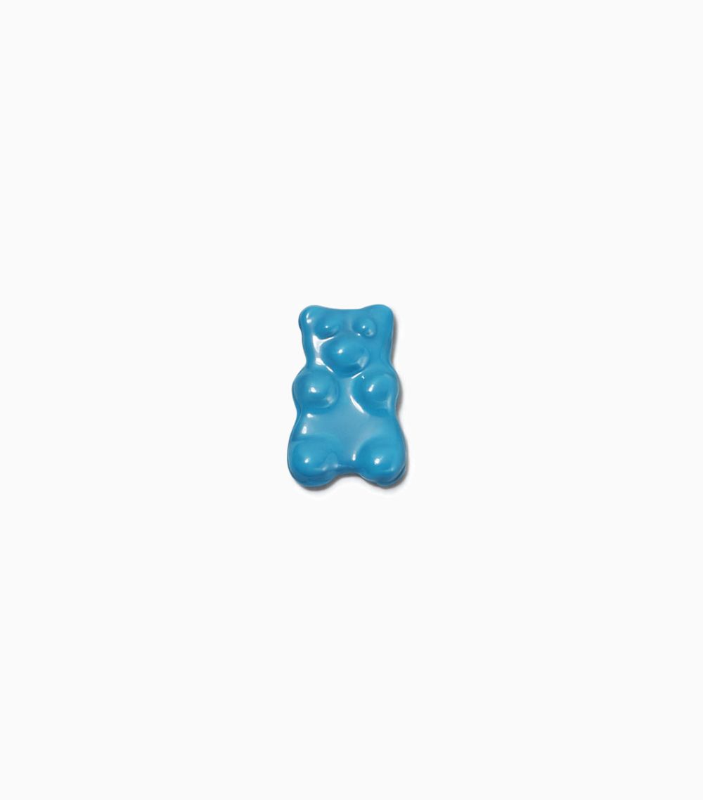 blue gummy bear locket charm hand cast with blue enamel
