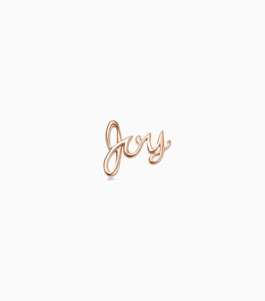 Joy 18kt Karat Solid Rose Gold Word Charm For Her Locket Pendant Necklace For Gift Birthday Wedding Anniversary