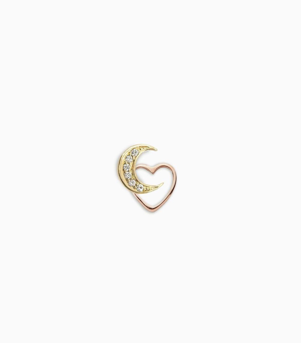 18kt Solid Rose Yellow Gold Diamond Love You To The Moon And Back Charm For Her Locket Pendant