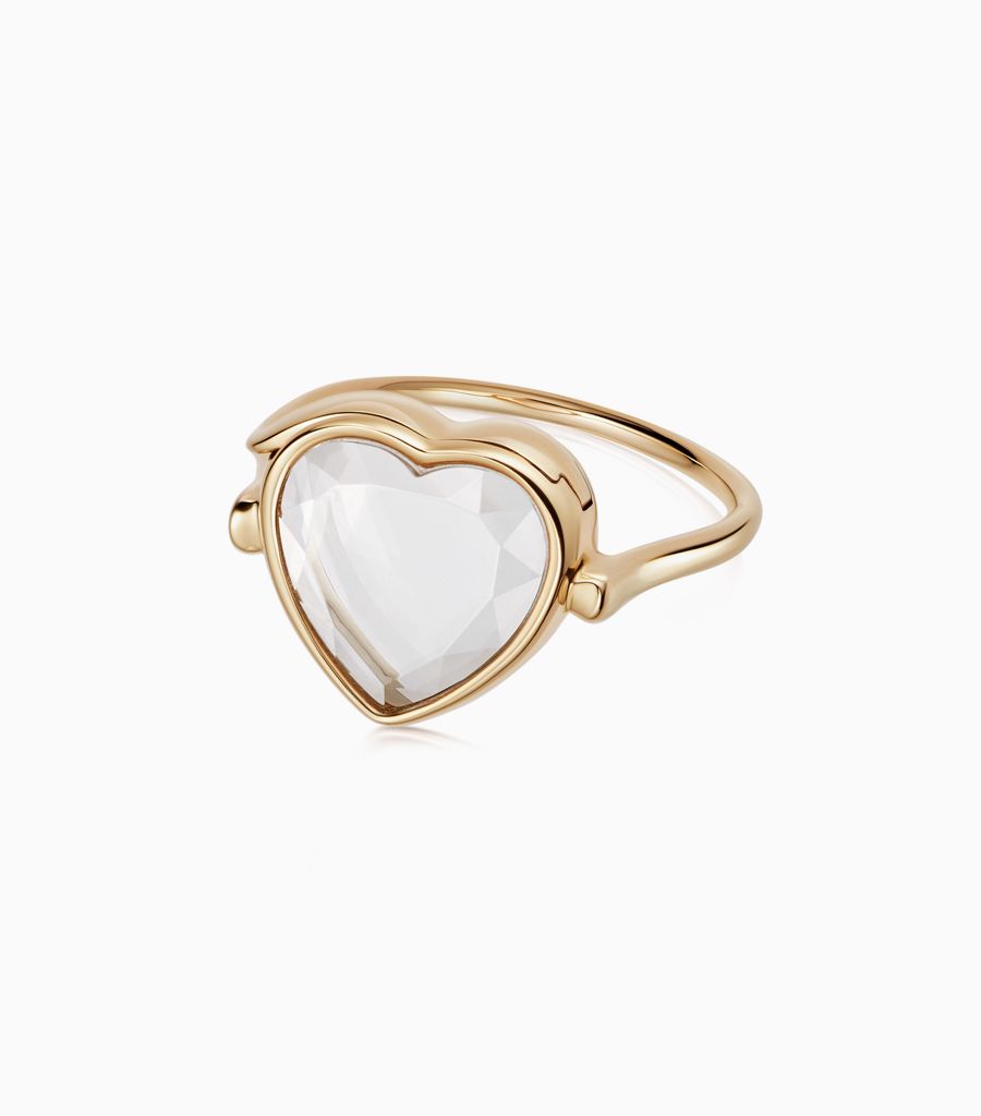 Medium heart loquet ring 9k