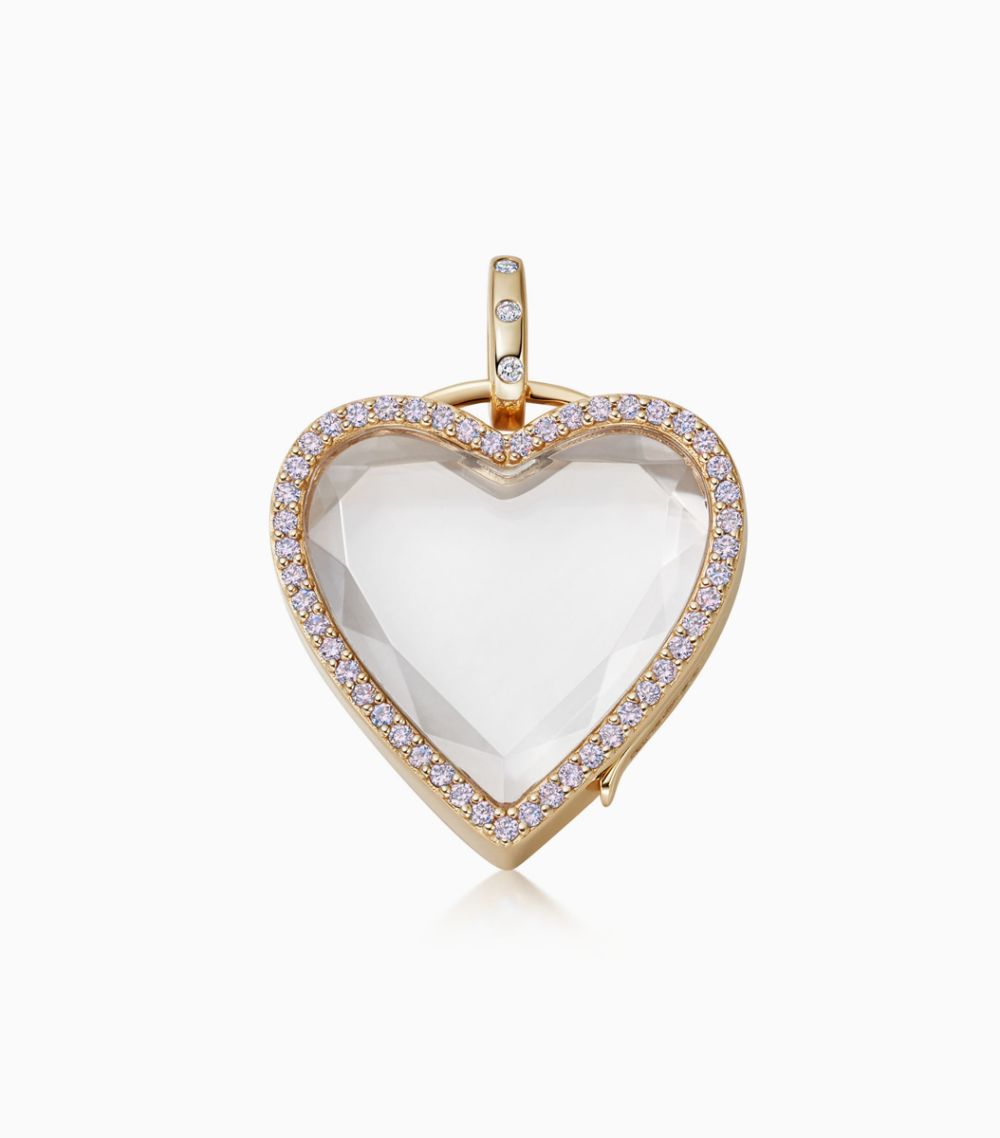 Heart Pink Diamond locket - 14k