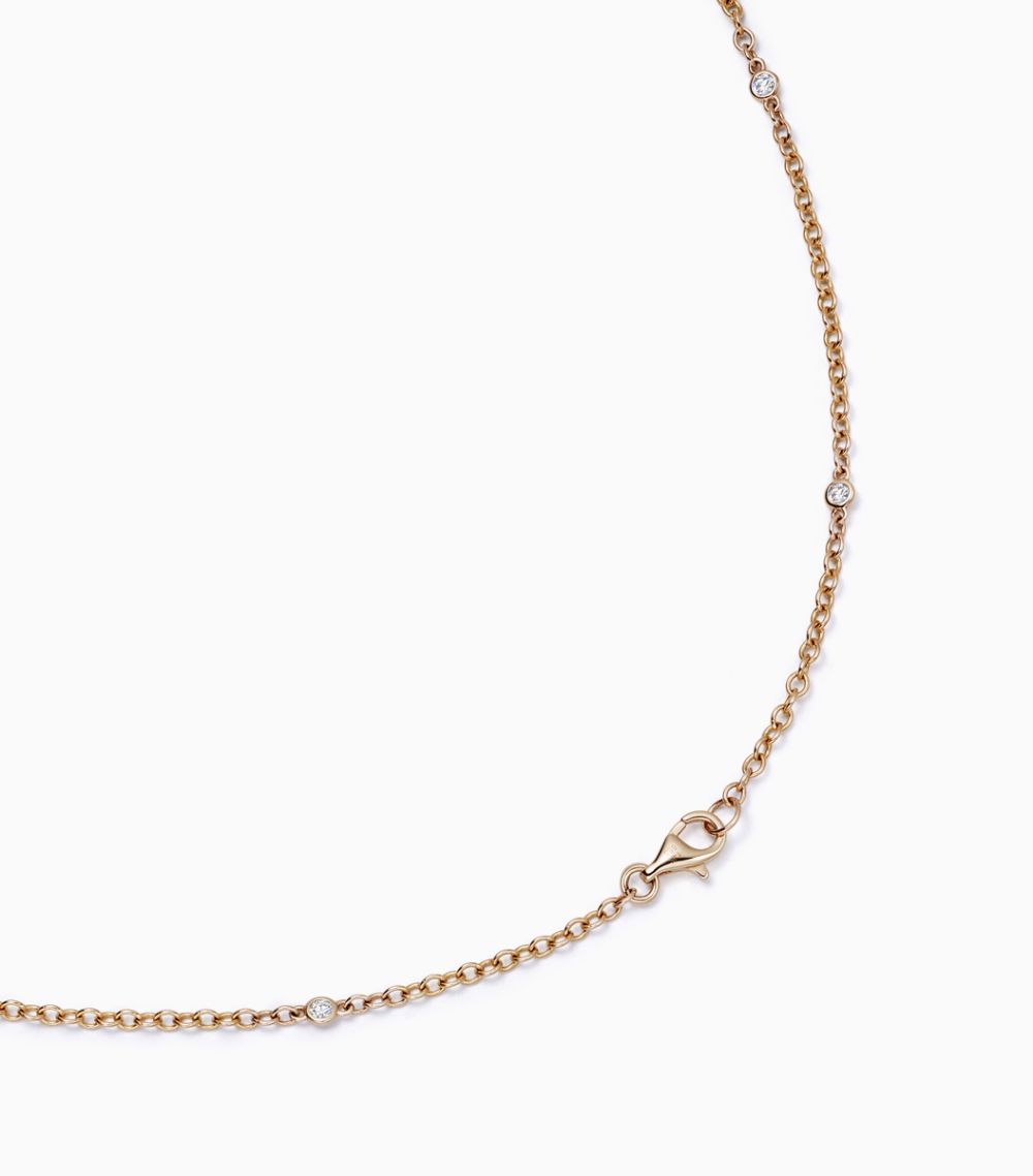 14k Rose Gold Diamond Chain - 18 inch