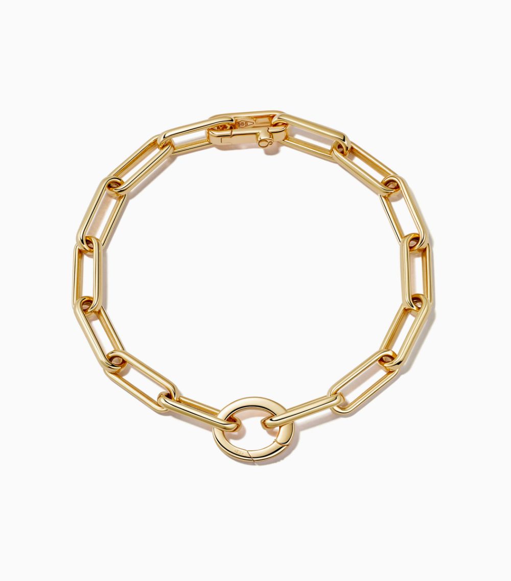 Personalised Fine Jewellery Charm link bracelet in 14k gold