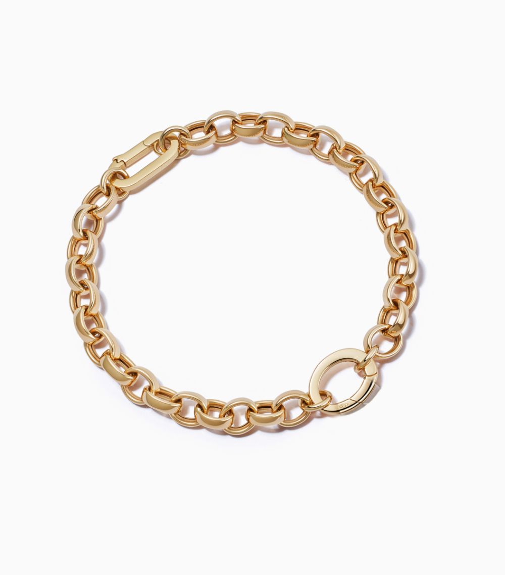 18k yellow gold cable link bracelet by Loquet London