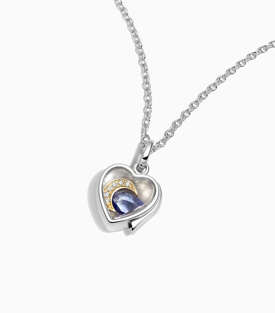 Small White Gold Heart Locket Pendant For Her Necklace Gift 9kt Karat