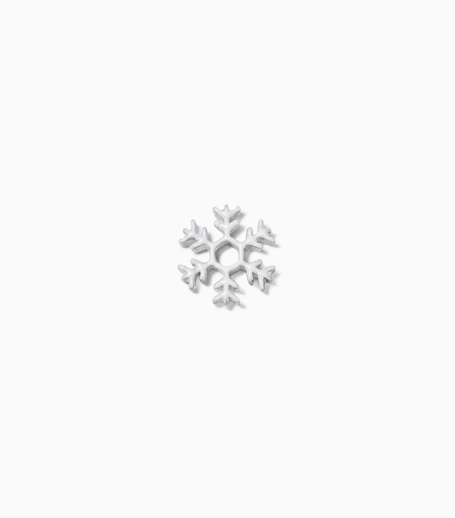 18Kt Karat Solid White Gold Charlie Mackesy Snowflake Charm Christmas Gift For Her Personalised Locket Pendant Necklace