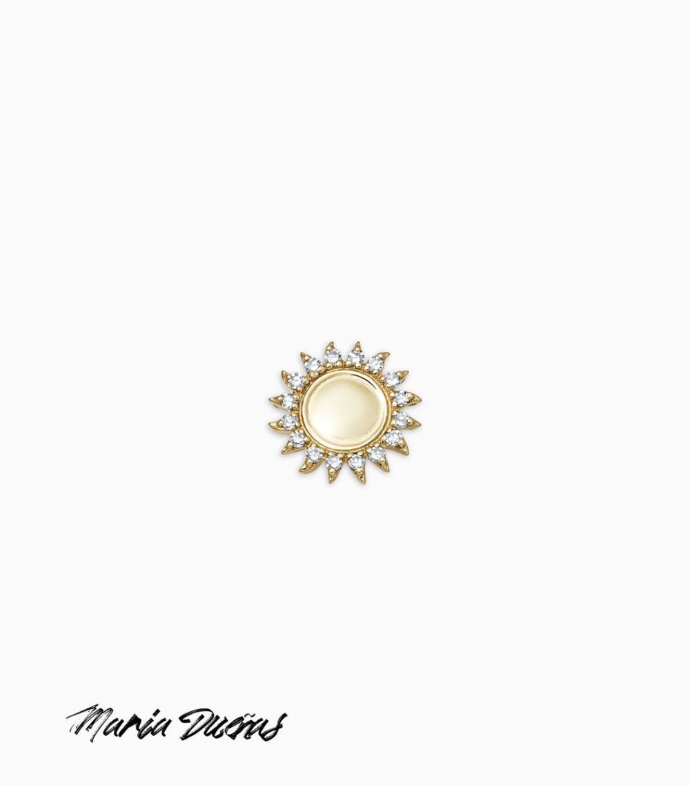18KT Yellow Gold Sun Enamel Diamond Sunshine Charm For Her Womens Personalised Pendant Necklace Locket Jewellery 
