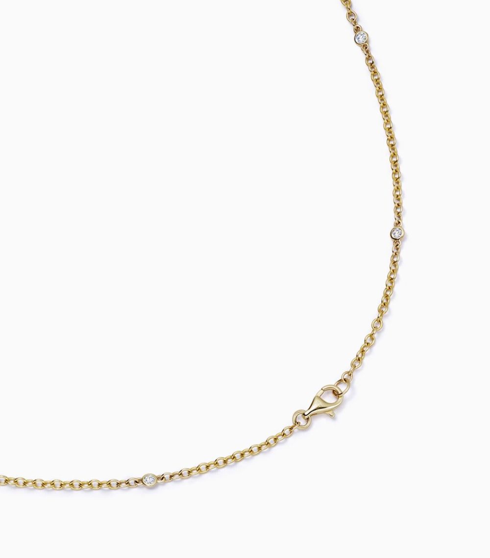 14k Yellow Gold Diamond Chain - 18 inch