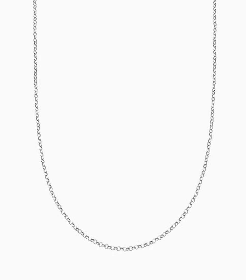 solid 14kt 32 inch white gold rolo chain necklace for her locket pendant women fine jewellery
