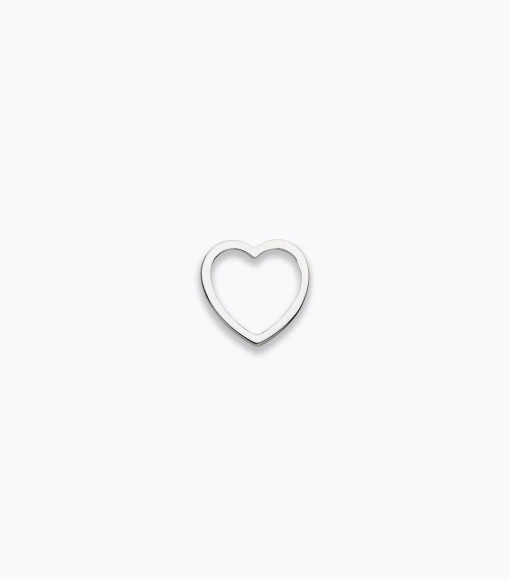 18kt solid white gold heart charm for her locket pendant