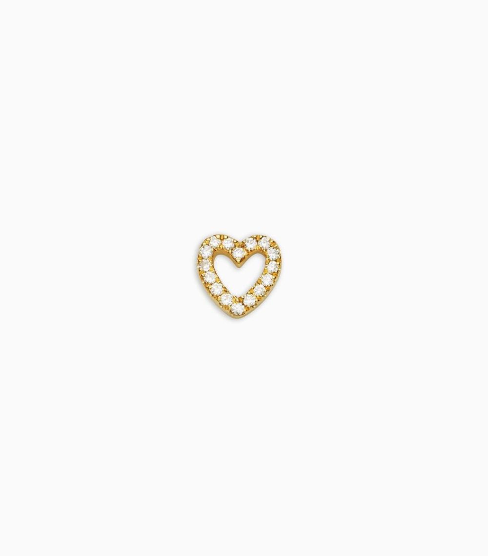 18kt solid yellow gold diamond heart for her locket pendant