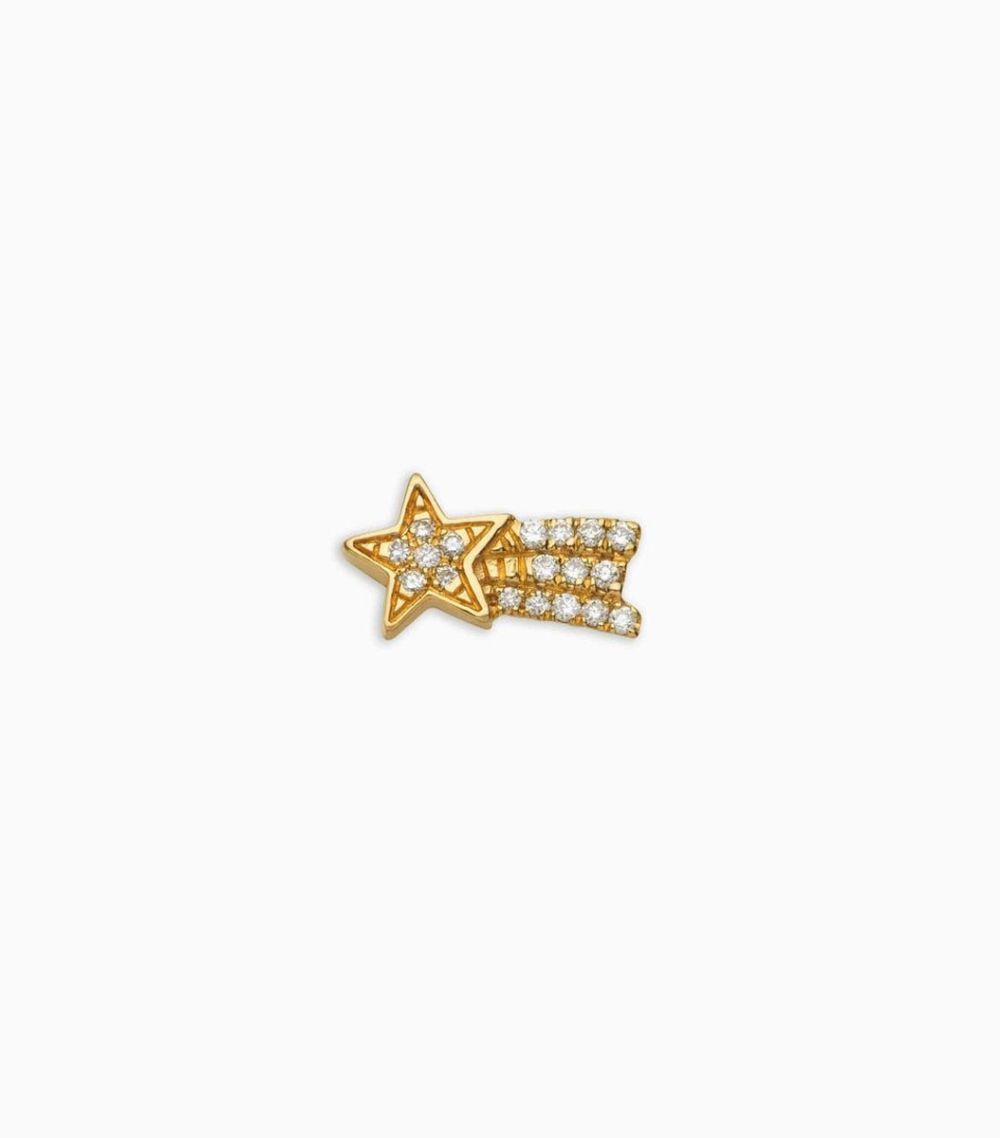 18kt yellow gold white diamond shooting star charm for her locket pendant