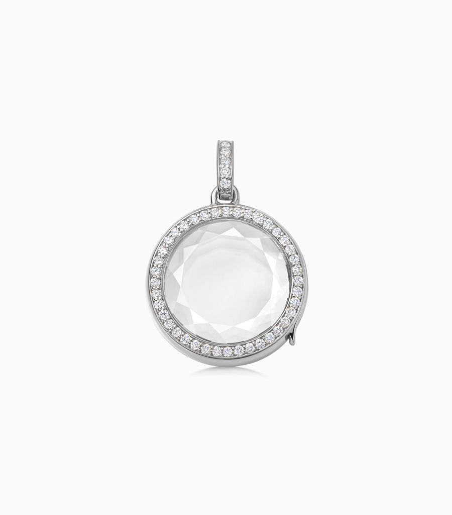 14kt solid white gold diamond locket for her charms women fine jewellery