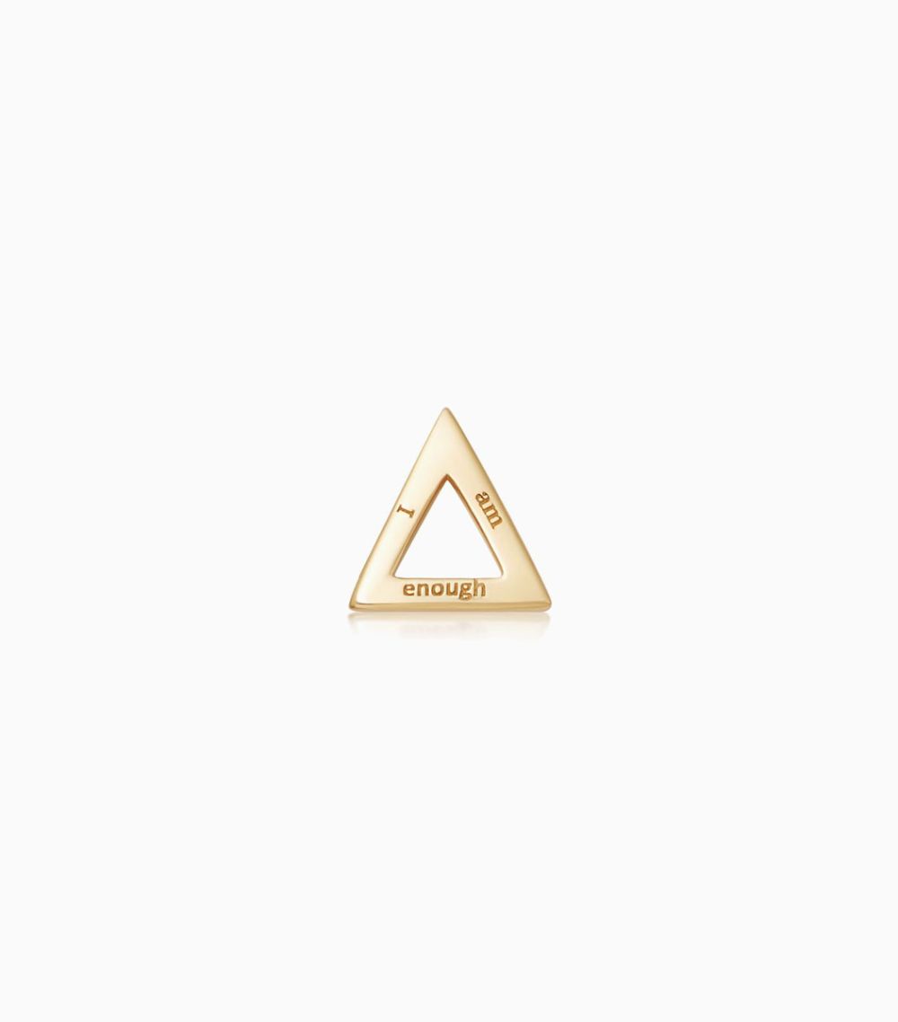 18KT Karat Yellow Gold Yoni Yantra Engraved I Am Enough Mantra Charm For Her Necklace Pendant Locket Gift Charms For Change