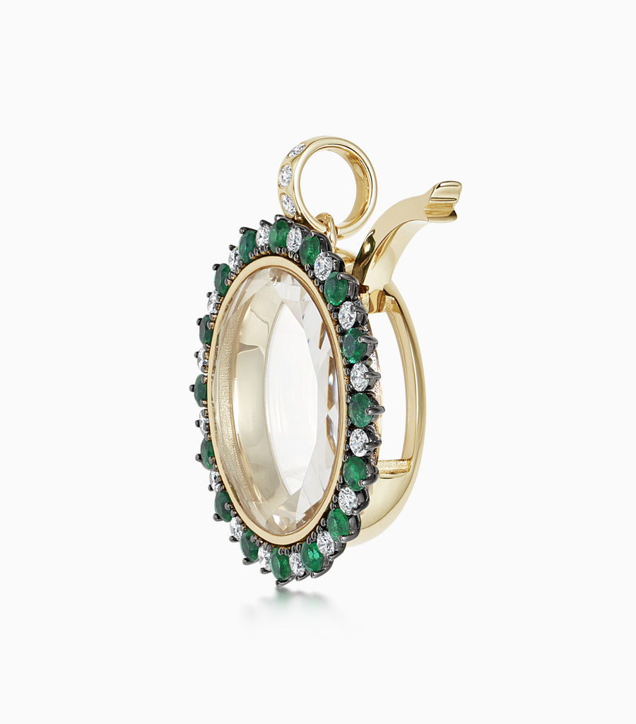 Diamond Miasol Locket Emerald 18k