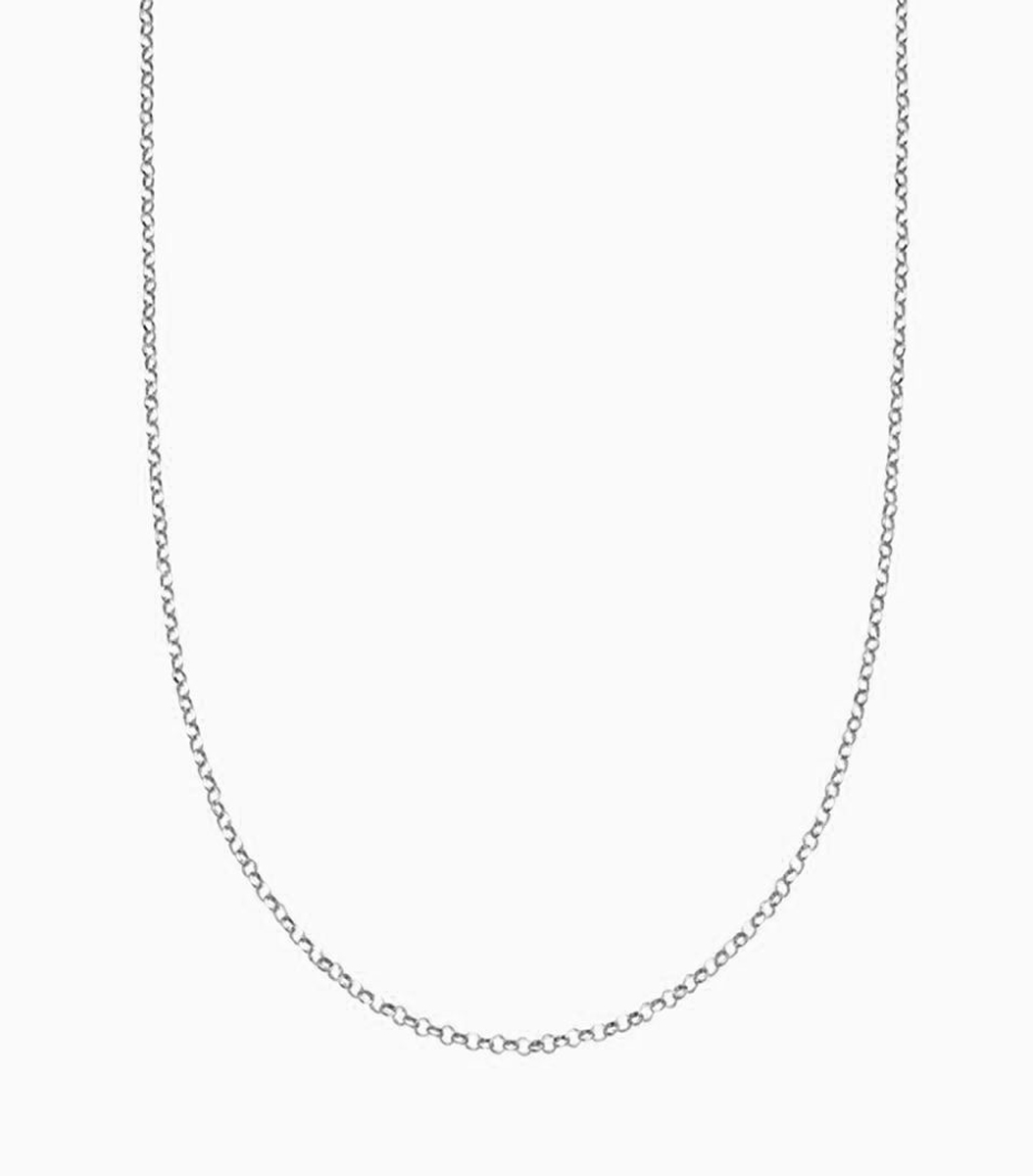 Rolo Chain in White Gold 32 inch - 14kt
