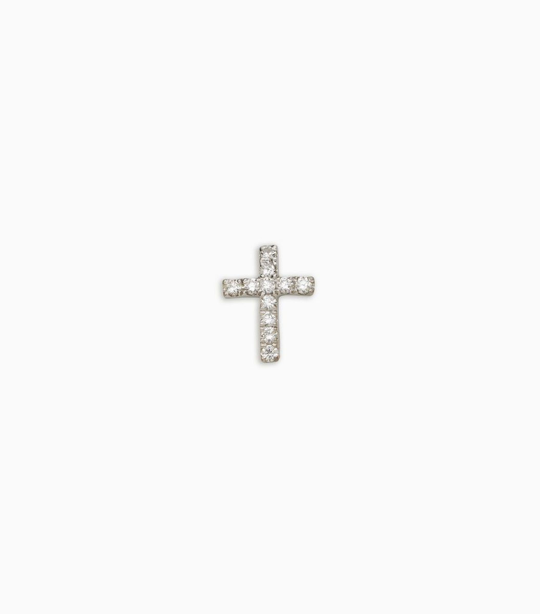 Diamond Cross White Gold Charm - Have Faith